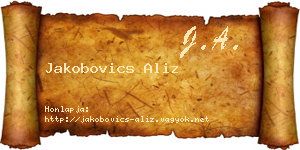 Jakobovics Aliz névjegykártya