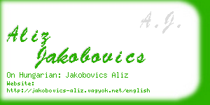 aliz jakobovics business card